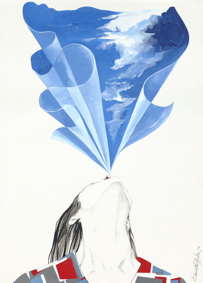 Blue Swirls - Fashion Illustration Nr.40 by Bianca Raffaela