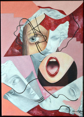 Face(t)s - oil painting on canvas 30 x 42 cm by Bianca Raffaela