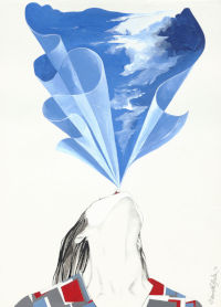 Blue Swirls - Fashion Illustration Nr. 40 by Bianca Raffaela